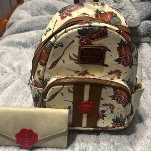 Loungefly Cream and Brown Vintage-Inspired Backpack Harry Potter